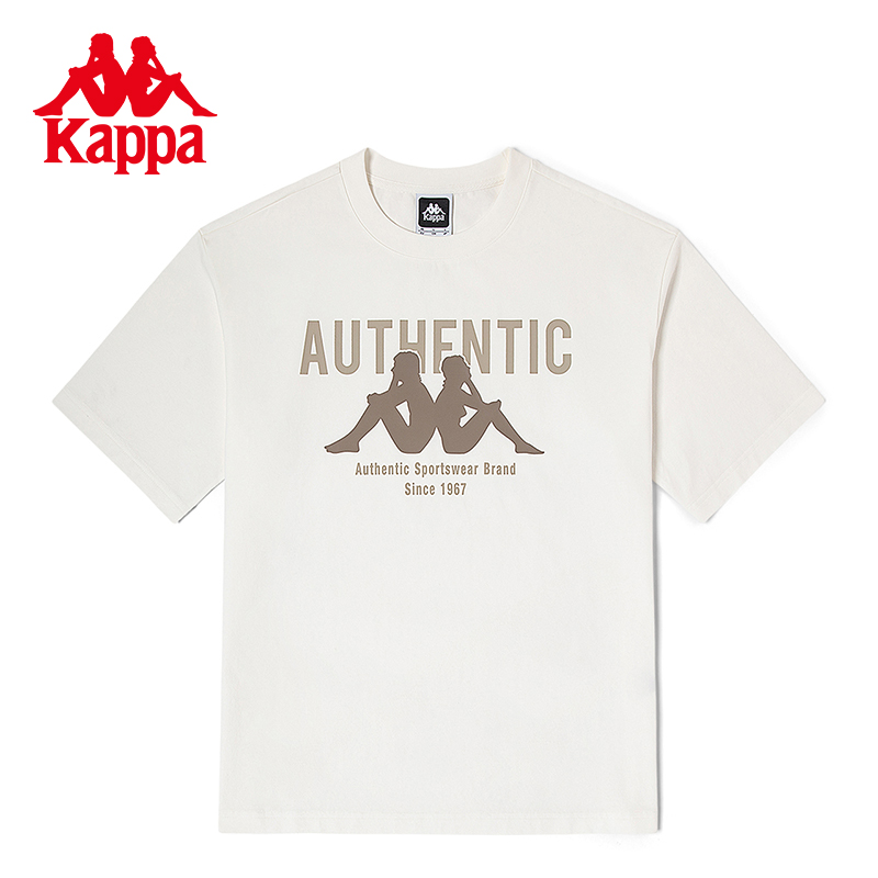 kappa卡帕短袖2023新款运动舒适印花情侣T恤美式半袖K0DX2TD92D