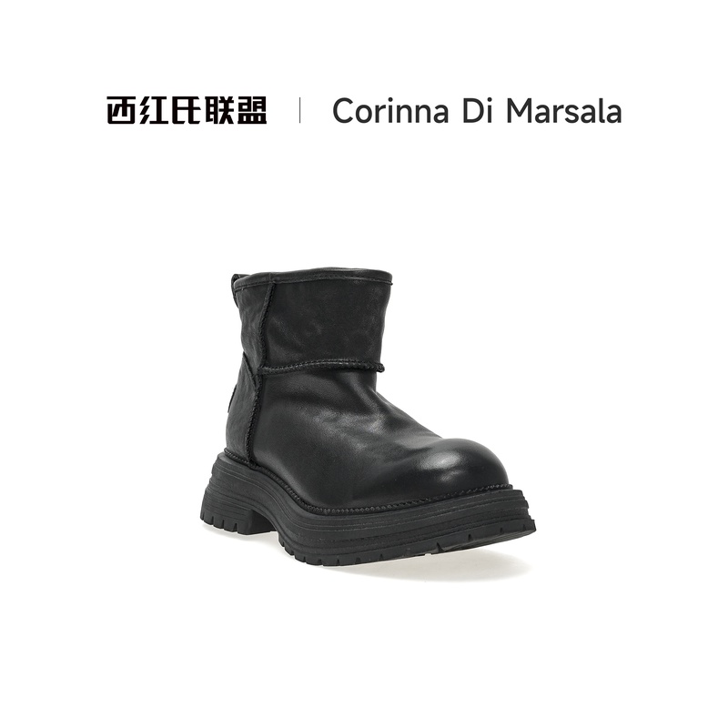【西红氏联盟】C2M Corinna Di Marsala2023秋冬复古舒适皮面雪地靴