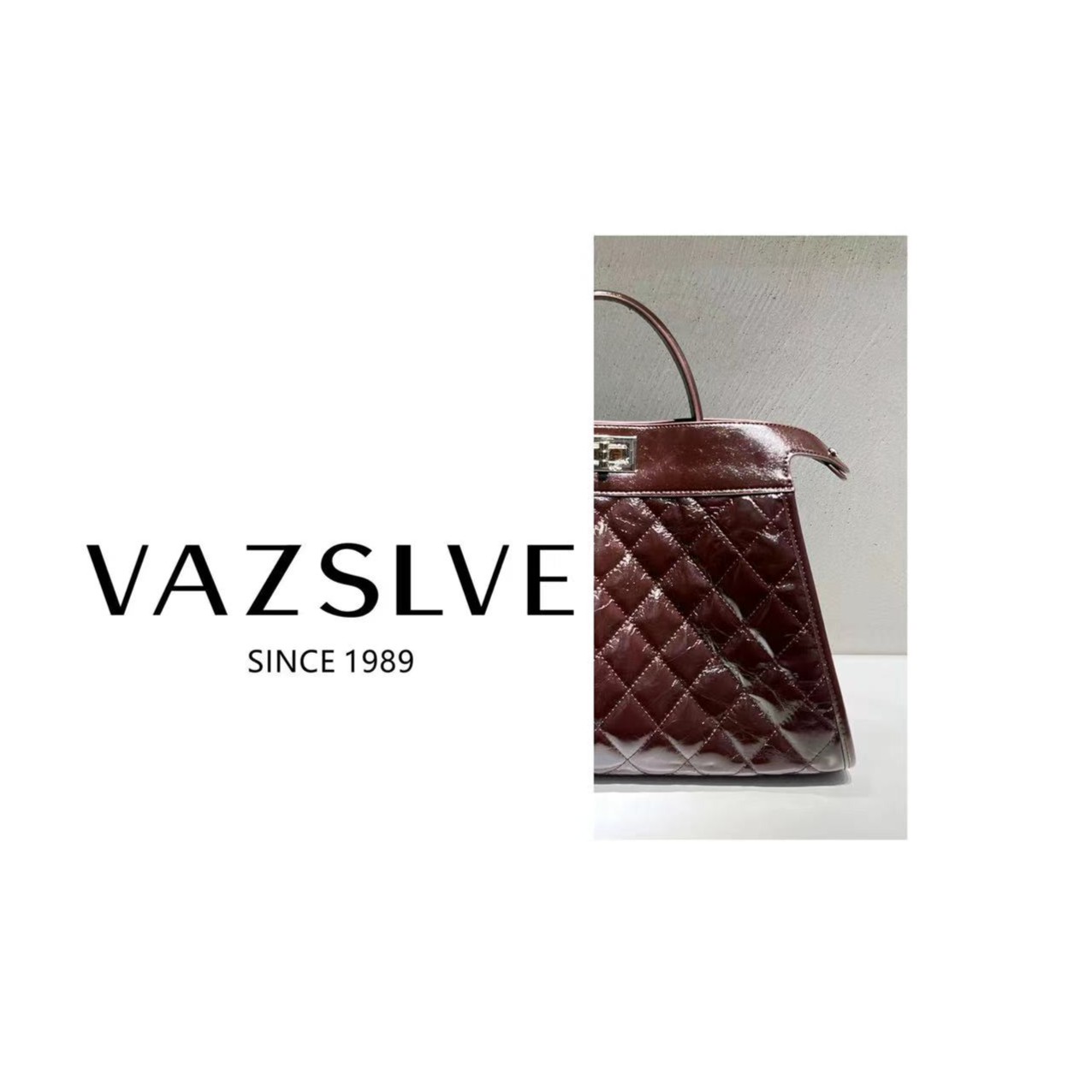 VAZSLVE/秋冬新款葡萄紫轻奢真皮单肩斜挎手提包#MJ-1827-酒红