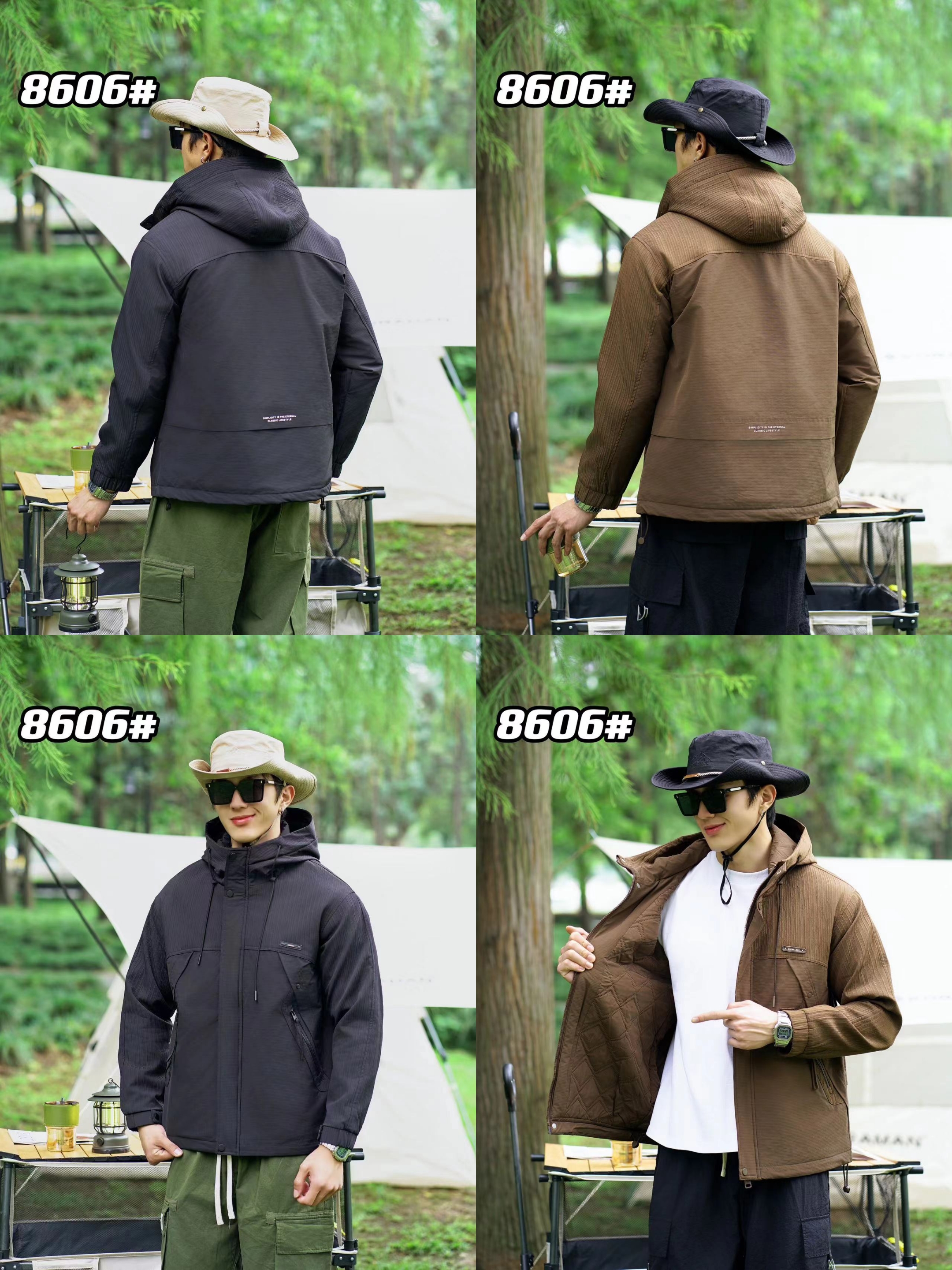 8606-1#时尚潮流休闲户外二棉夹克外套