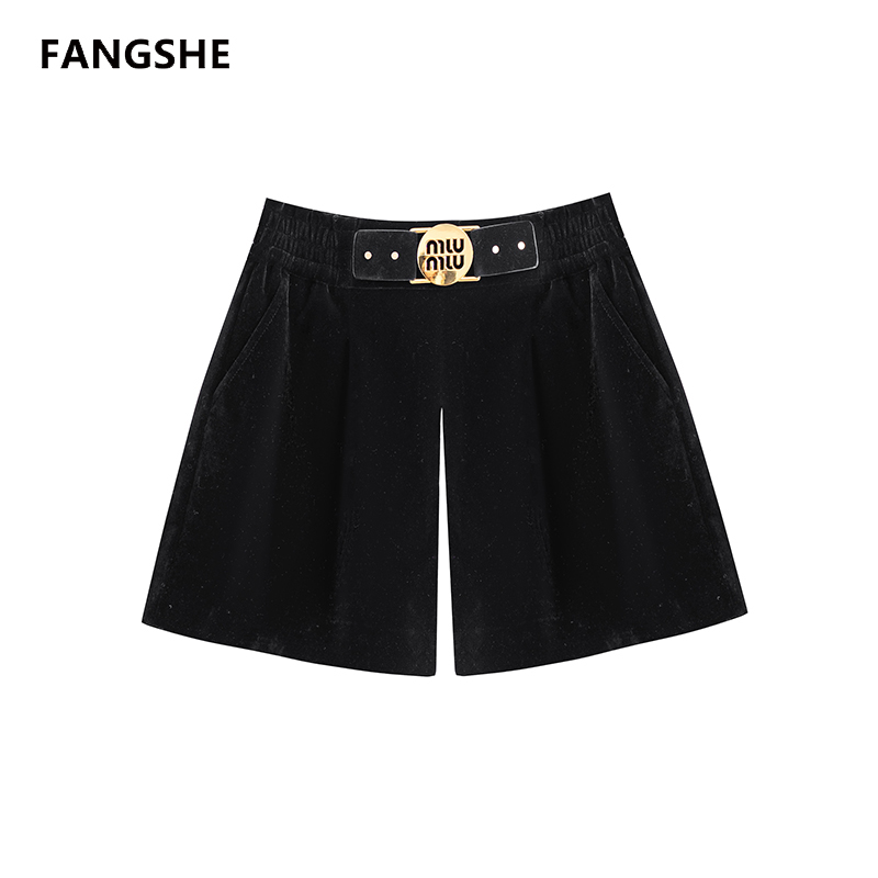 【黑松露】丝绒高腰短裤A1090DC