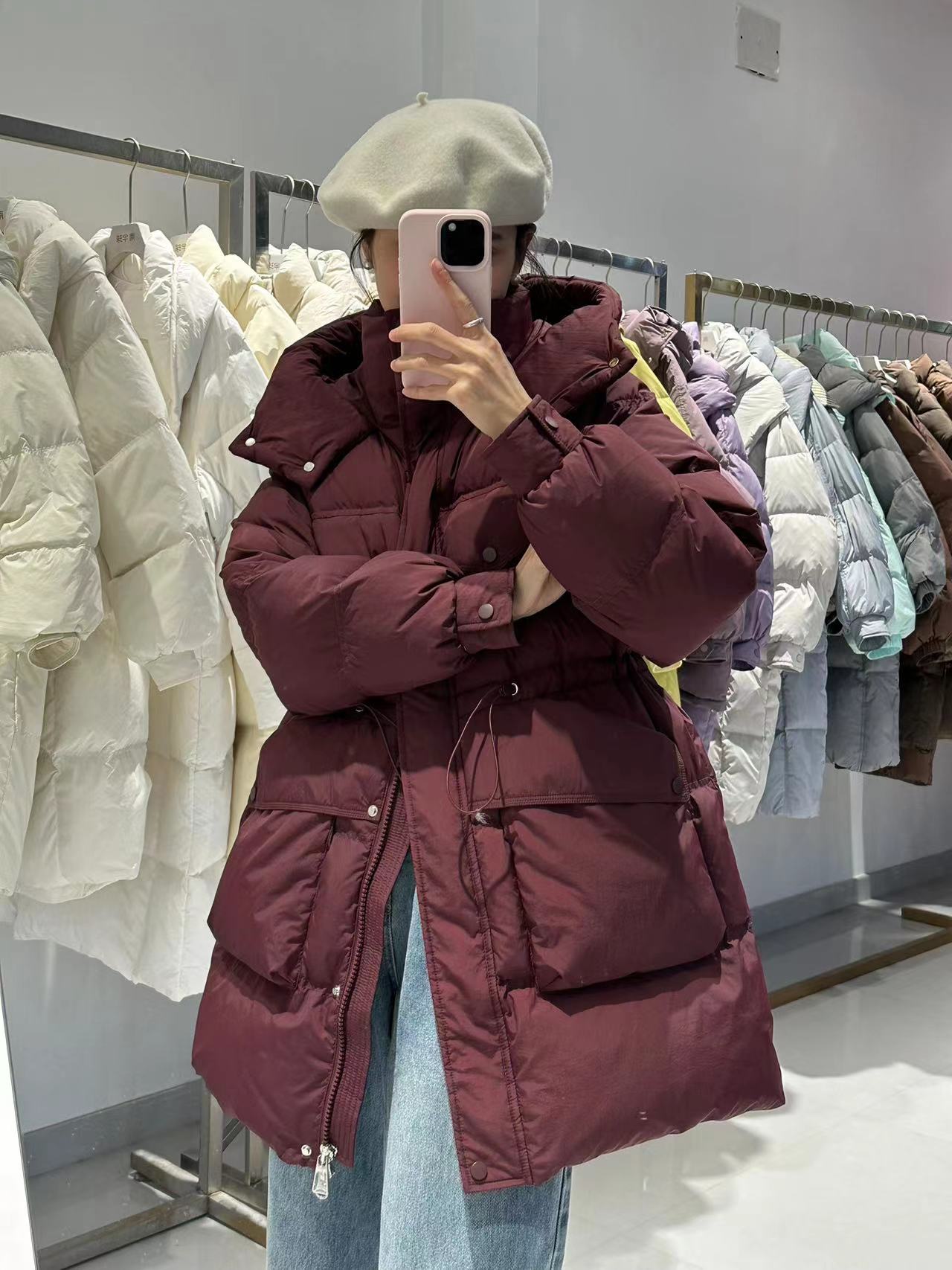 女装中长款羽绒服2023时尚白鸭绒外套8806