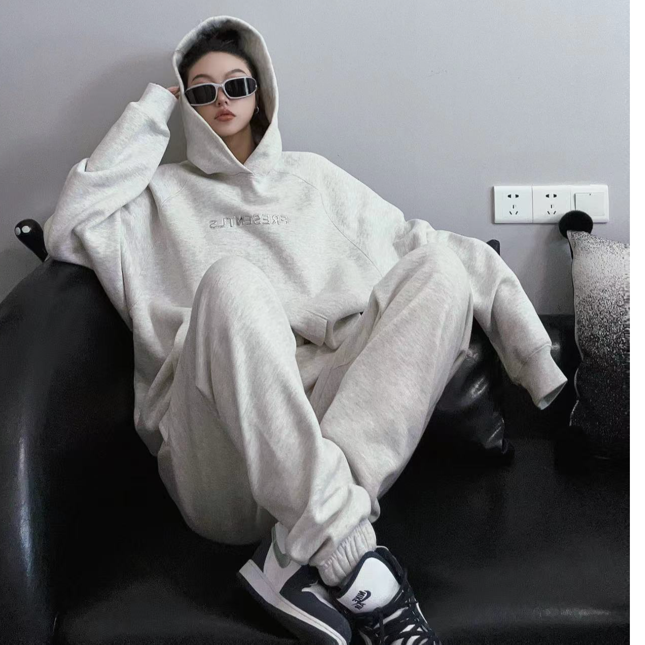 美式重工3D银标连帽卫衣潮