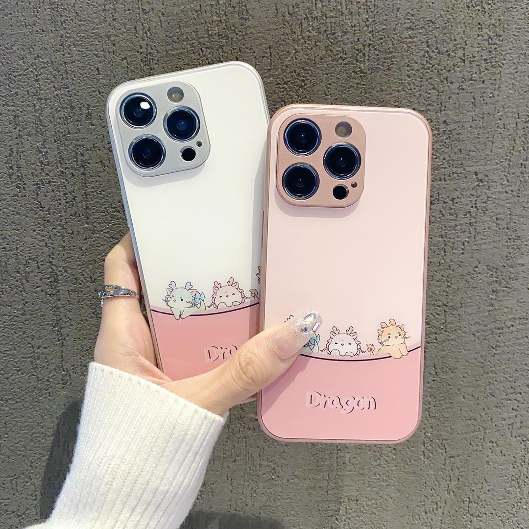 玻璃壳适用于苹果15华为/小米/OPPO/VIVO手机壳14龙年13新款12pro
