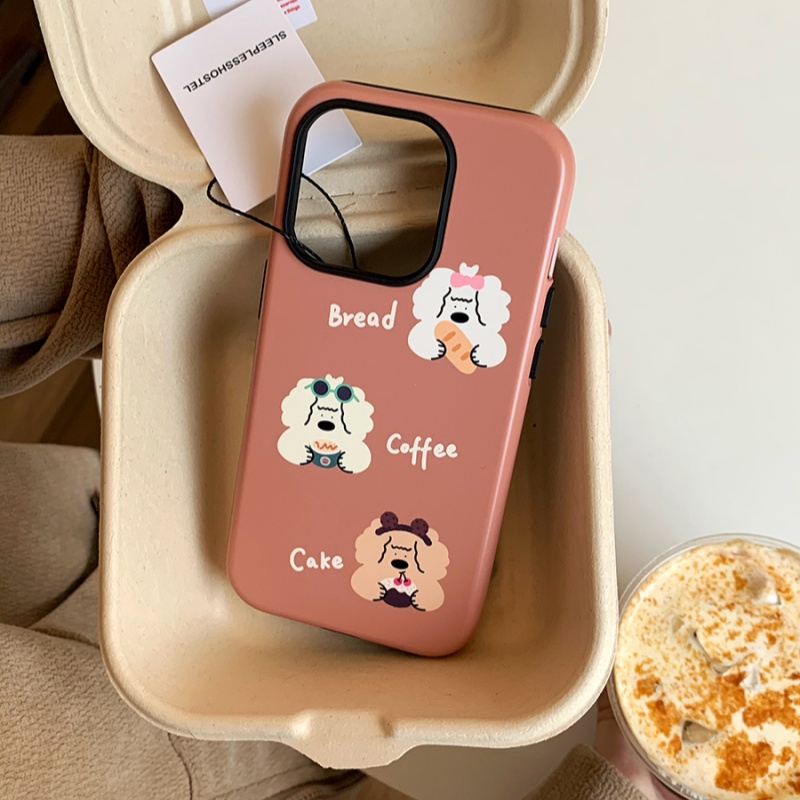 可爱狗狗趴苹果14手机壳iPhone13卡通15Plus创意12promax菲林11硬