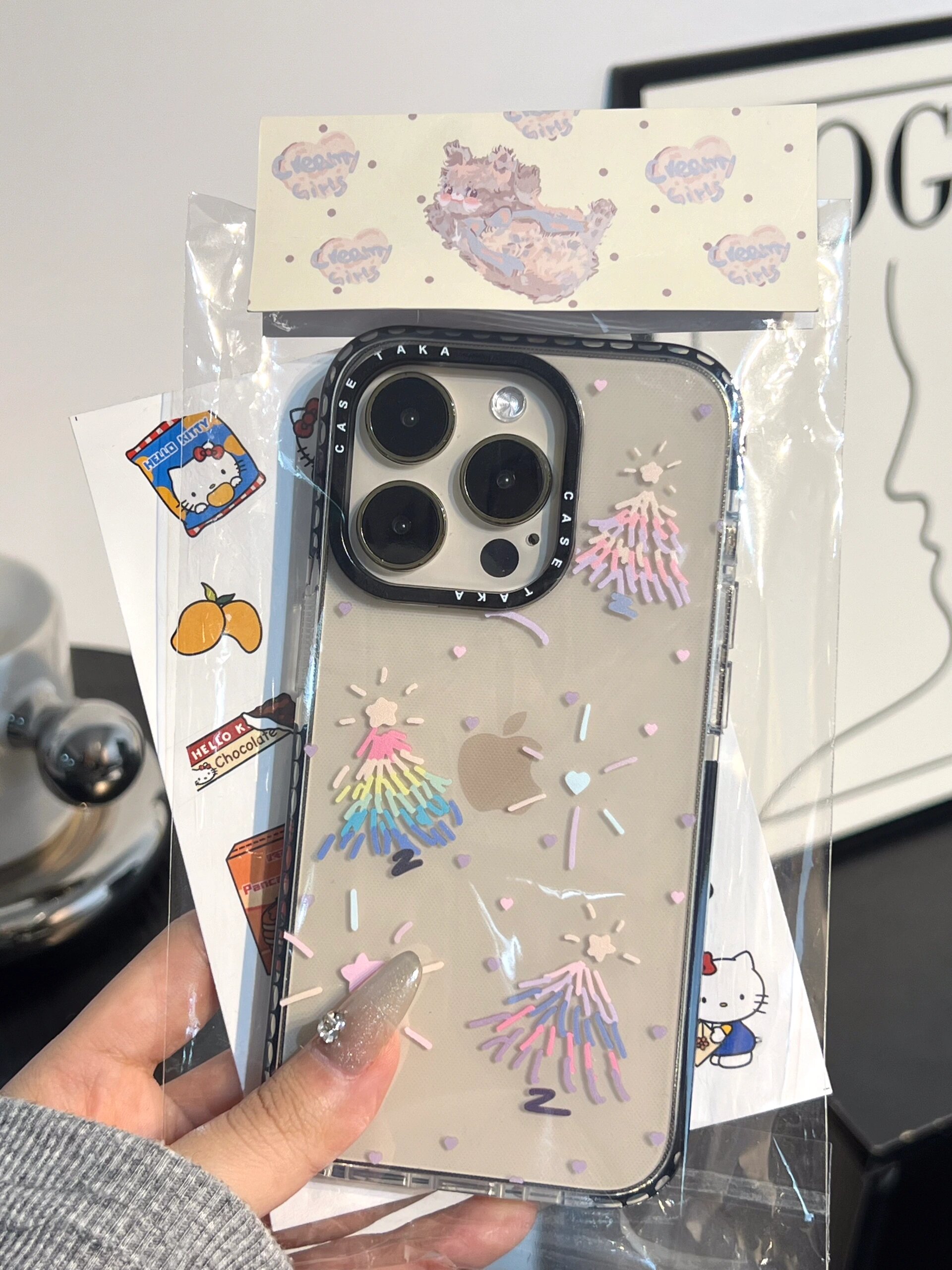 爱心烟花苹果13手机壳iPhone11小众15plus卡通12透明14promax软7p