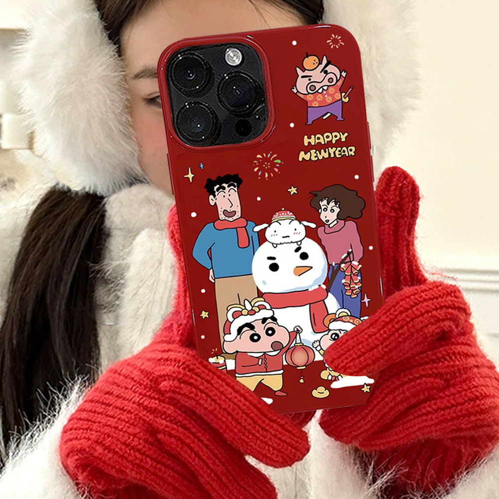 雪人小新苹果13手机壳iPhone14plus卡通15果冻12Promax创意11软XR