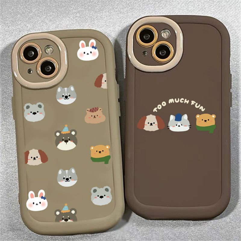 满屏动物头像适用iPhone15苹果13手机壳14promax可爱11卡通12软XR