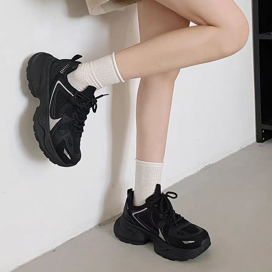爆款运动休闲鞋女2023秋季新款百搭学生轻便透气跑步鞋女老爹鞋女