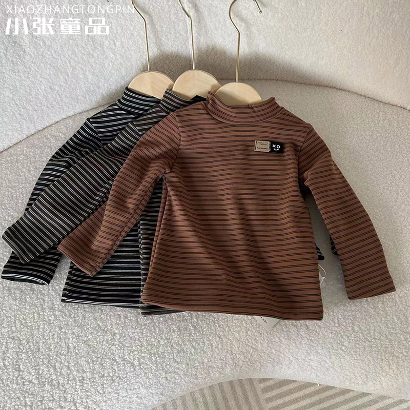 【FL】条纹加绒打底衫916