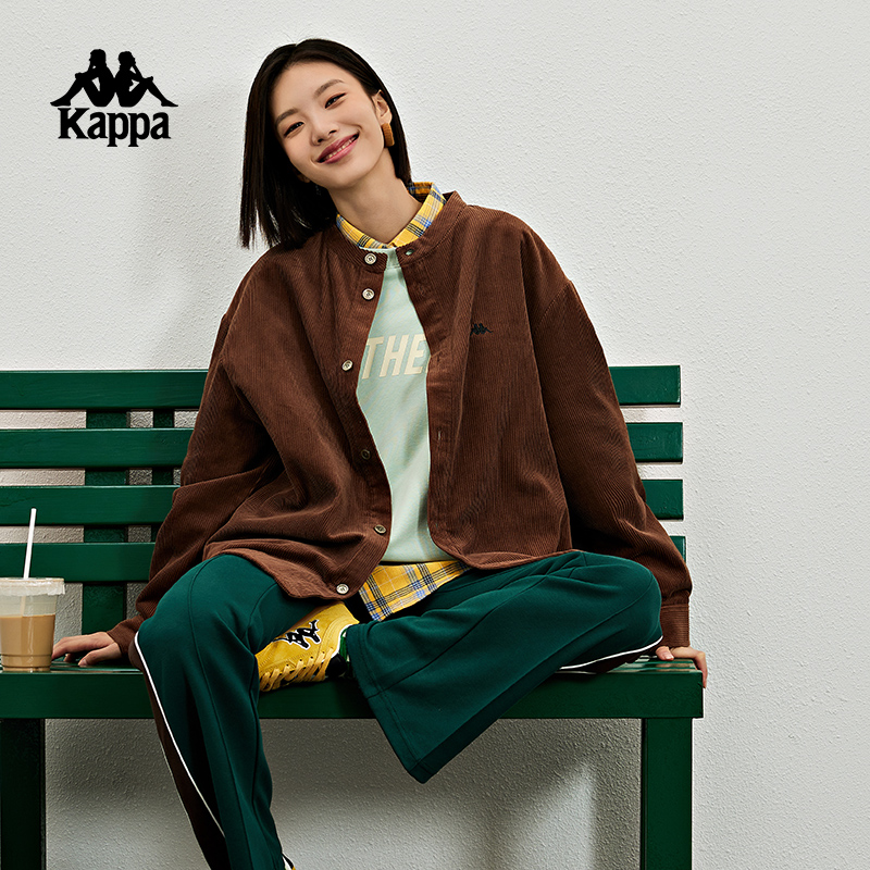 【双12】kappa卡帕复古运动休闲长袖男女春秋衬衫外套K0DY2SC01P