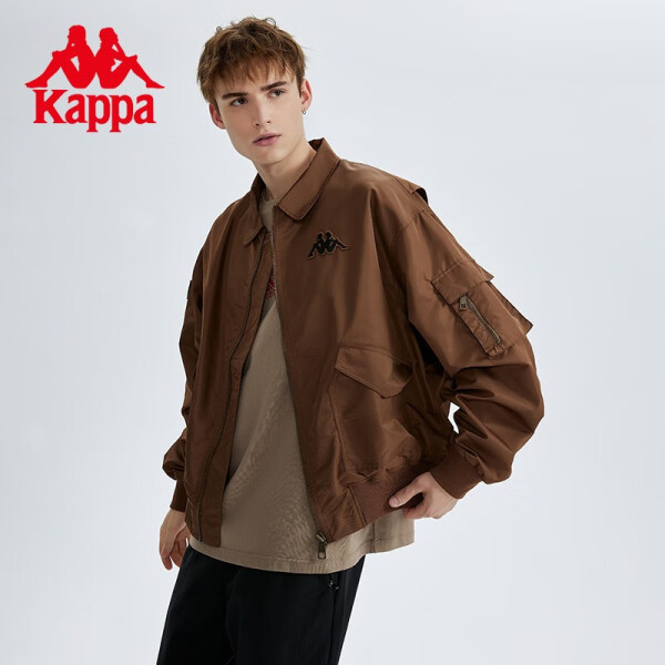Kappa卡帕梭织立领夹克秋复古夹克外套男工装休闲开衫K0C52JJ03
