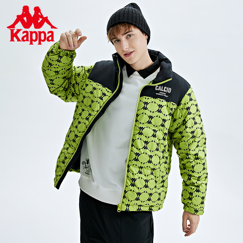 kappa卡帕情侣加厚休闲运动羽绒服男女满印保暖外套K0CZ2YY50D