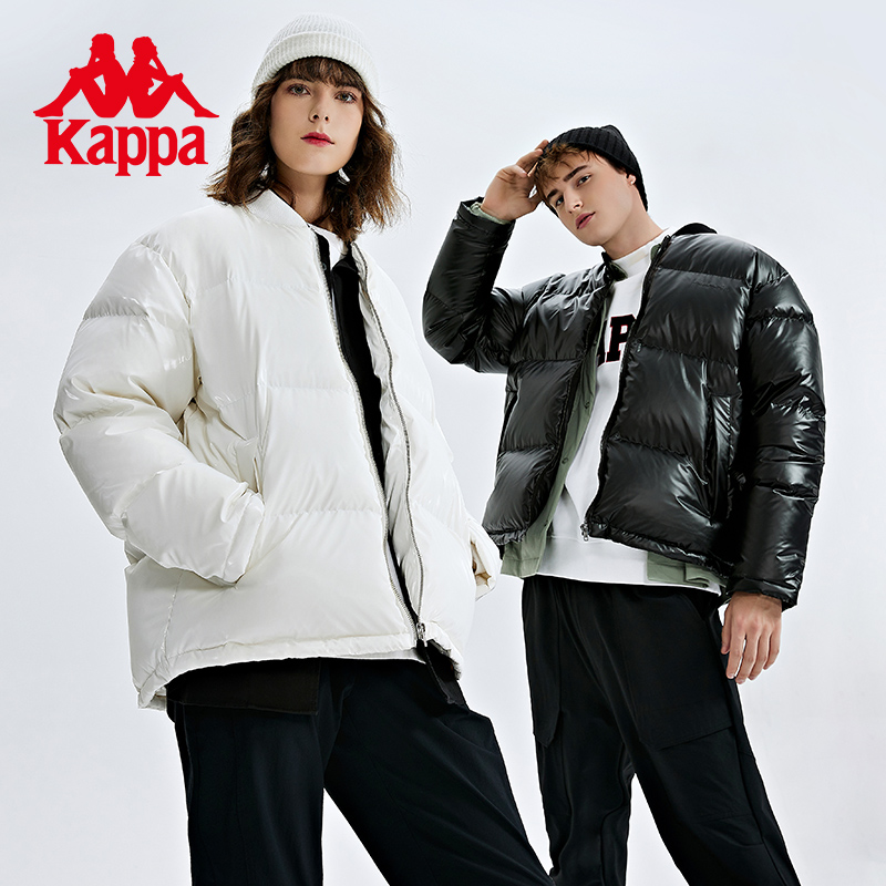 kappa卡帕亮面羽绒服新款男女短款休闲鸭绒羽绒服防寒-K0CZ2YY22P