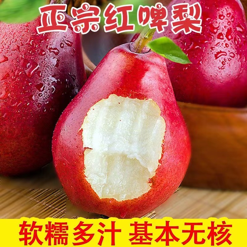 【稀有品种】红啤梨当季梨子水果太婆梨软梨（放软吃香甜软糯多汁）