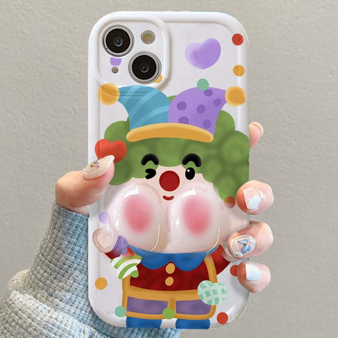 解压绿小丑适用于苹果14手机壳iphone13全包软12promax/11/xs防摔