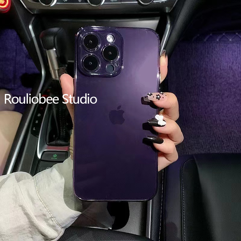 苹果14 pro手机壳女生网红爆款iPhone13 手机壳直边光面全包防摔