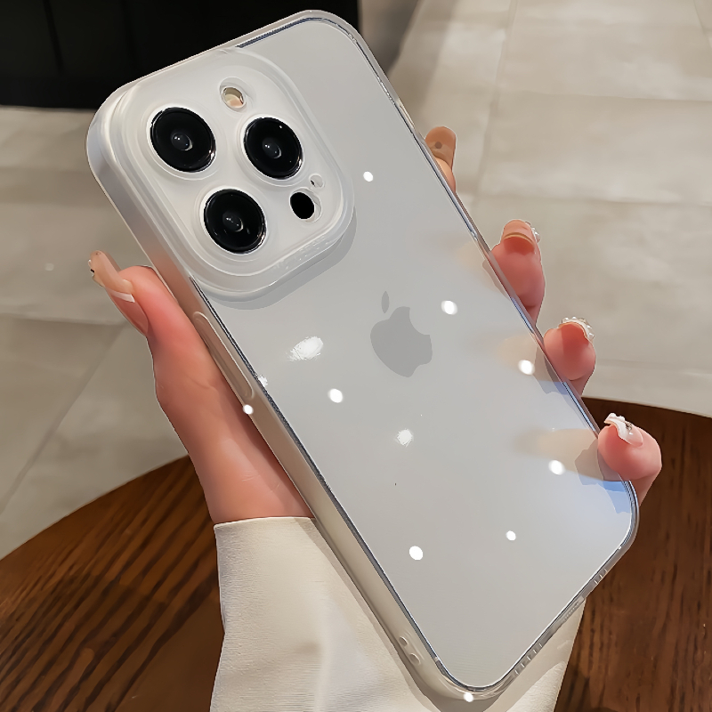 LB磨砂精准孔透明适用苹果15手机壳iphone13/14promax防摔12/11女