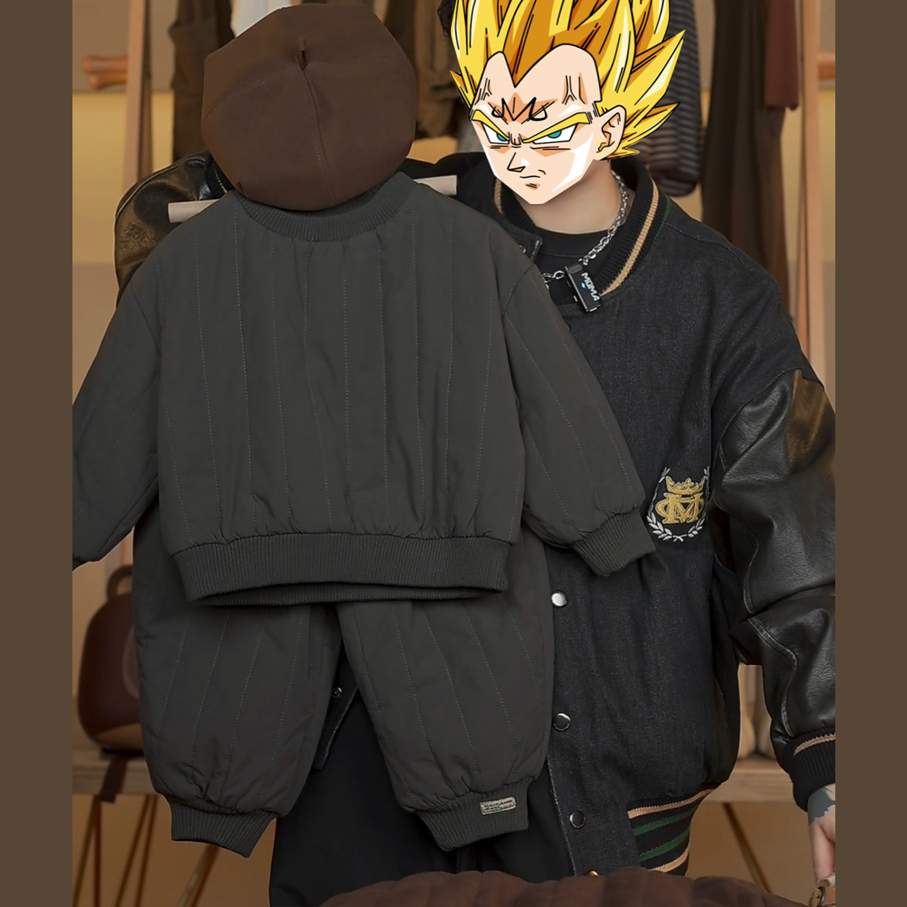 【小南瓜】现货男童复古小众加绒两件套冬季夹棉套装潮HBB2845