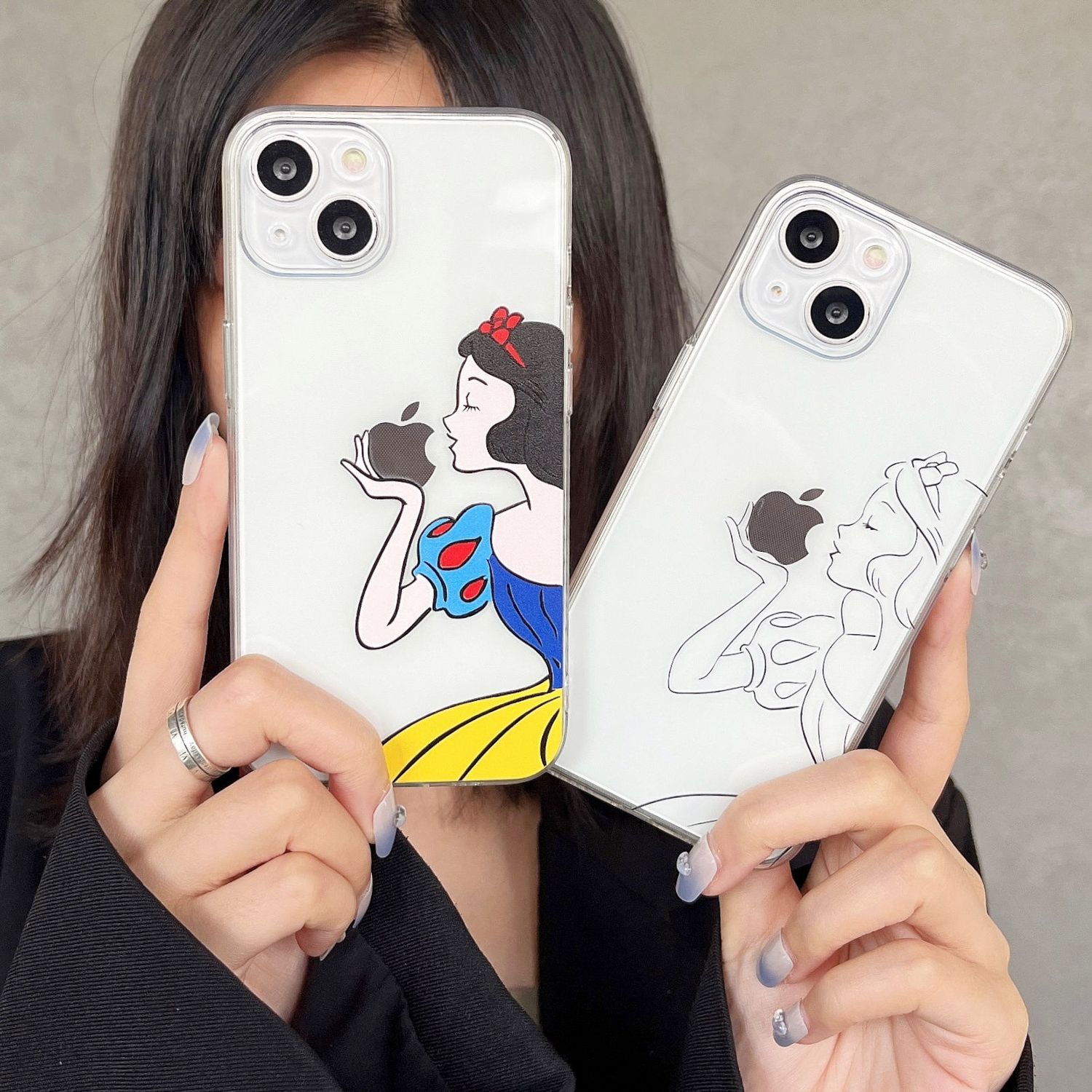 新款iPhone14promax手机壳可爱公主苹果11Pro/12/13透明软xr/7/8p