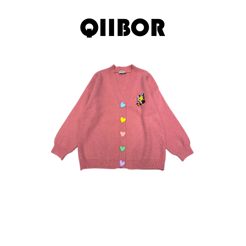 S.U潮牌/糖果茉莉 冬季新款休闲宽松毛衣开衫外套 井506L