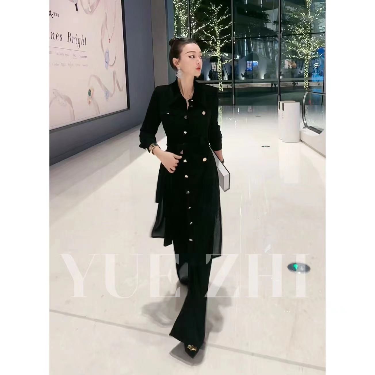 悅製YUEZHI】华夫格套装 A-00745秋冬法式显瘦时尚小香风气质长袖