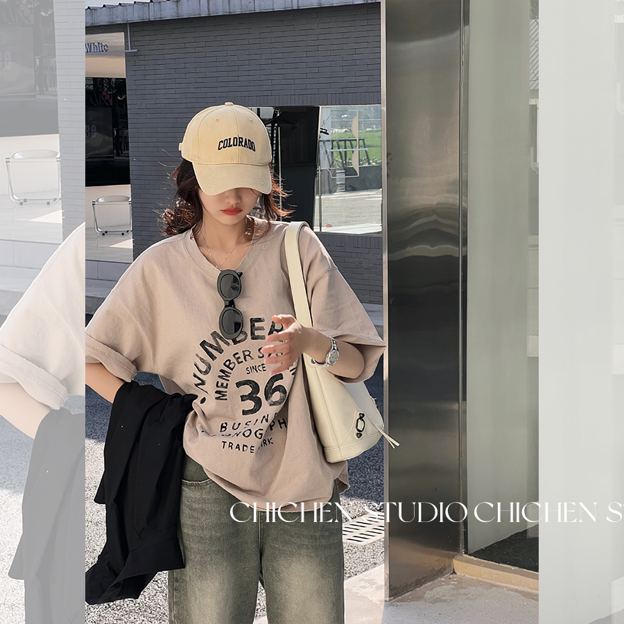 CHICHEN/晨妍《有记忆T恤》水洗做旧漫画T恤