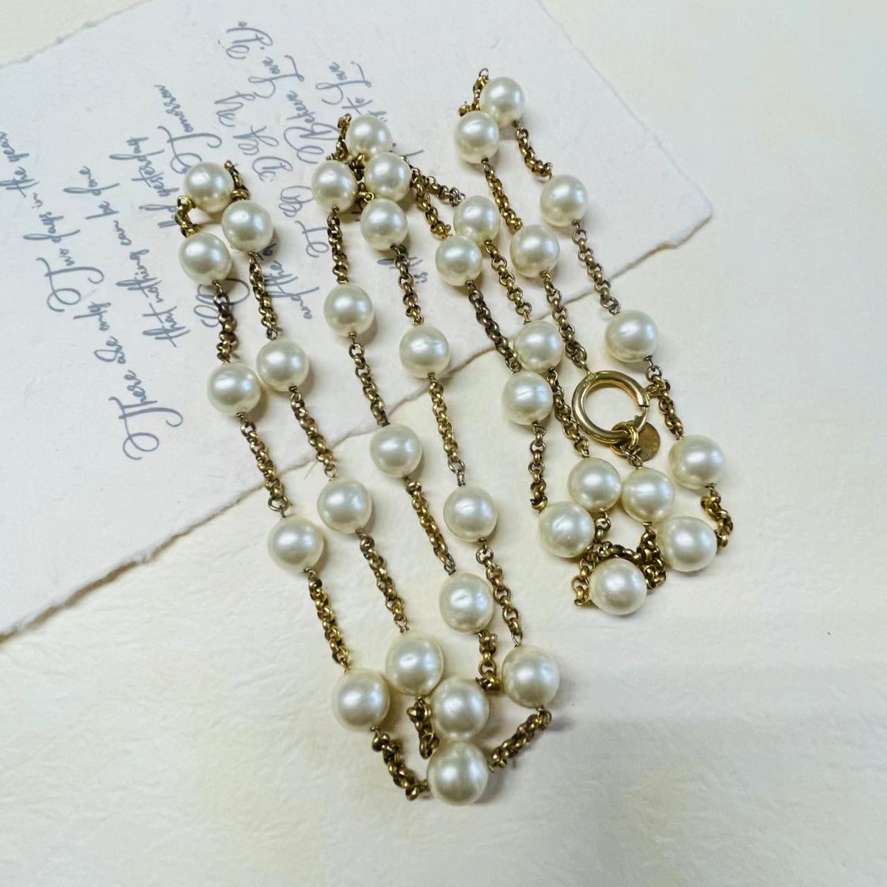 95新 玛雅中古 香奈儿中古珍珠项链/M11545