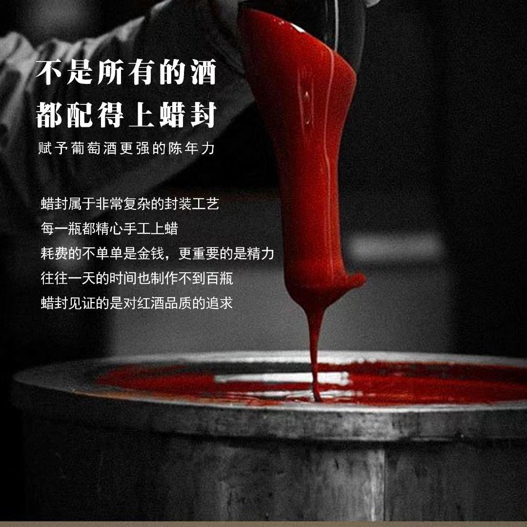 法国进口干红葡萄酒大蜡封AOP750毫升14度陈酿品质聚会节日送礼