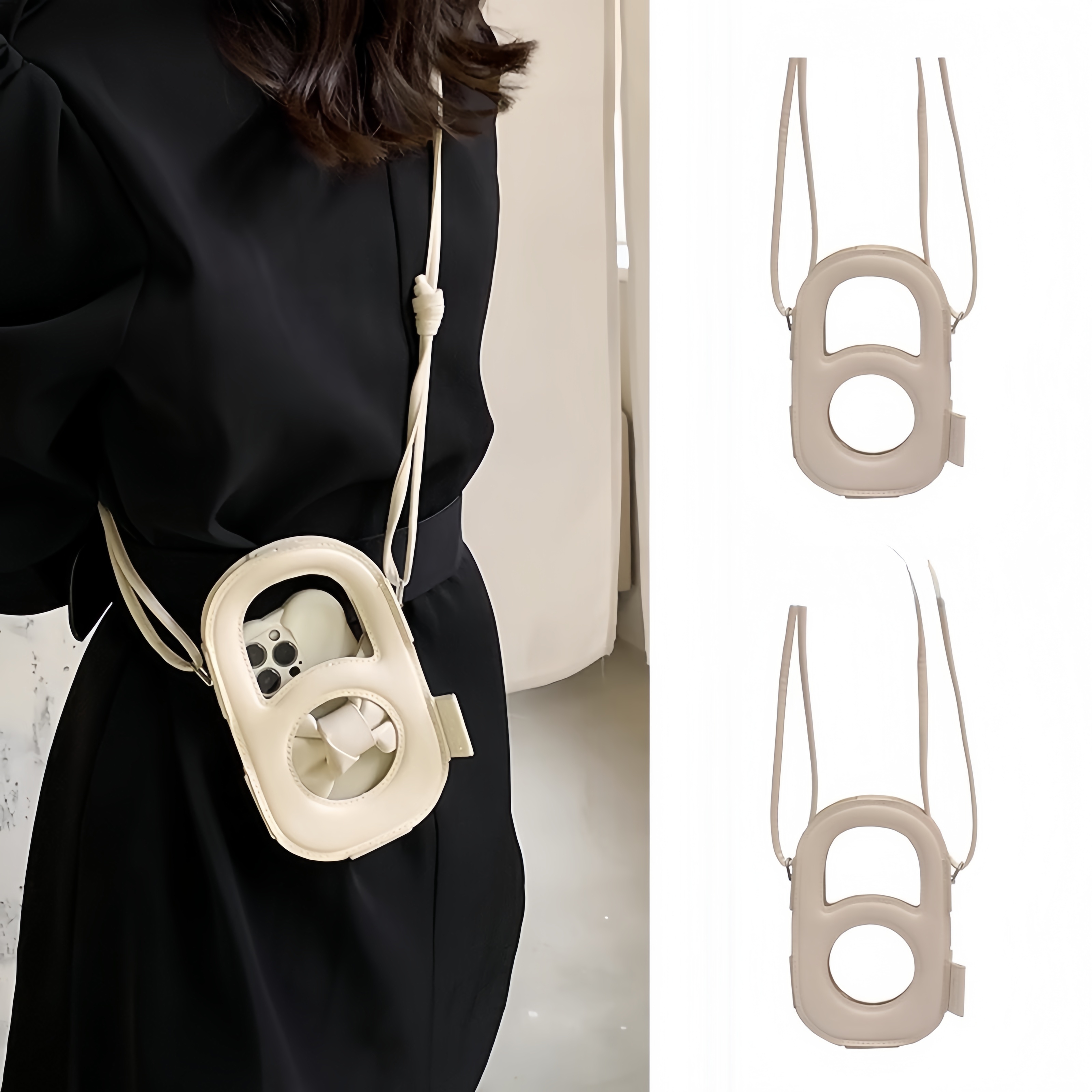 夏天夏季白色手机包迷你小包包女士2024新款镂空包高级感小众设计