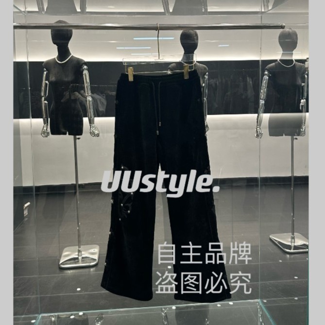 【uu】2023新款系带时尚百搭松紧休闲裤阔腿（男女同款）KZ100