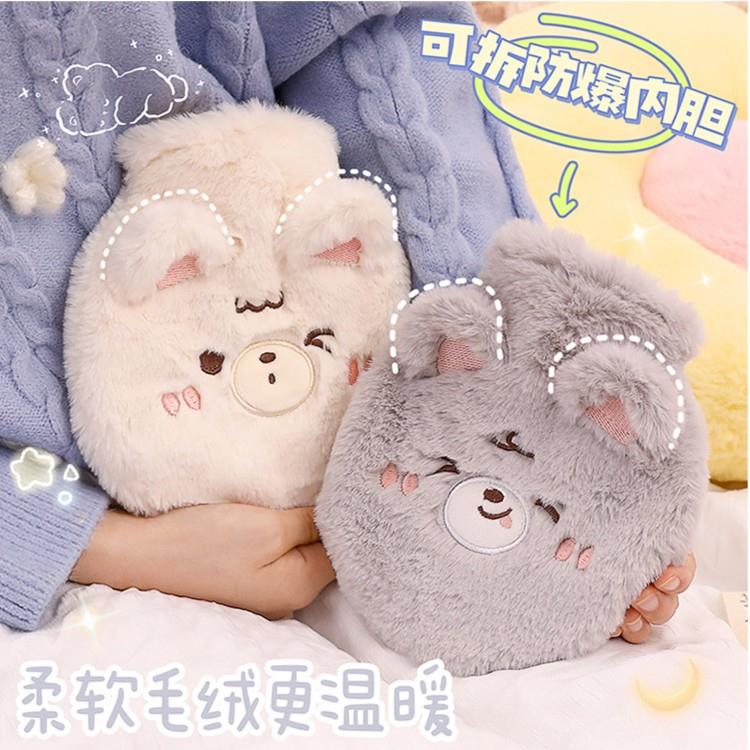毛绒热水袋注水女生热敷肚子大姨妈迷你便携暖手暖宝宝大号暖水袋
