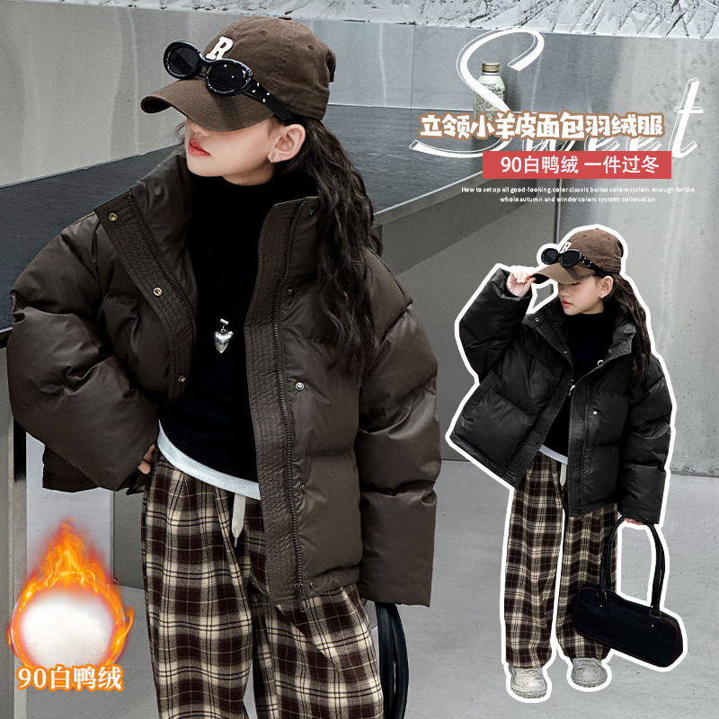 【积木】女童新款是时髦新国标白鸭绒短款羽绒服外套