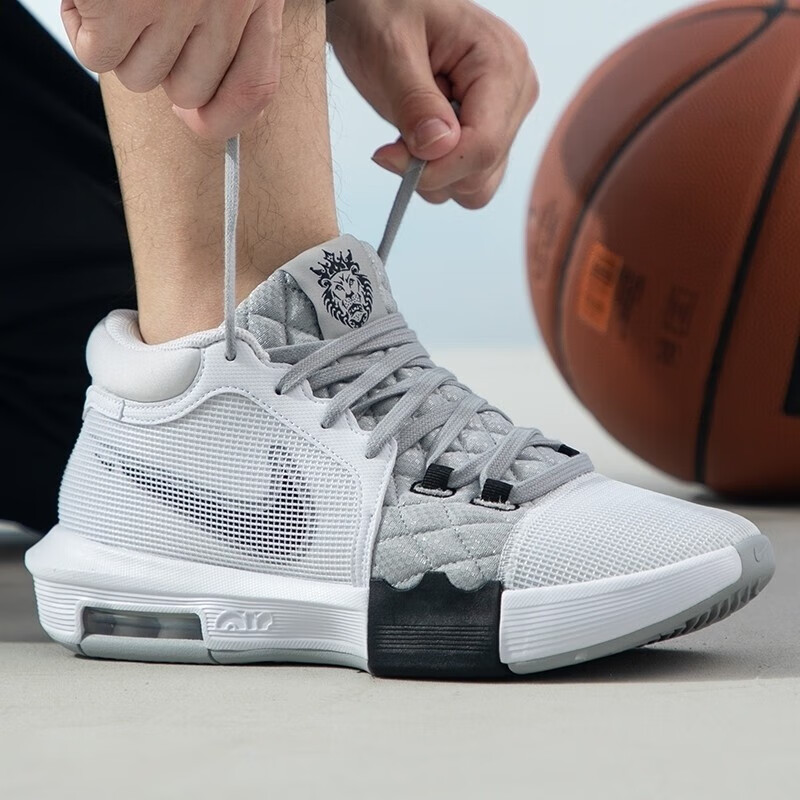 耐克Nike男子日常轻便减震透气耐磨防滑低帮篮球鞋白色FB2237-100