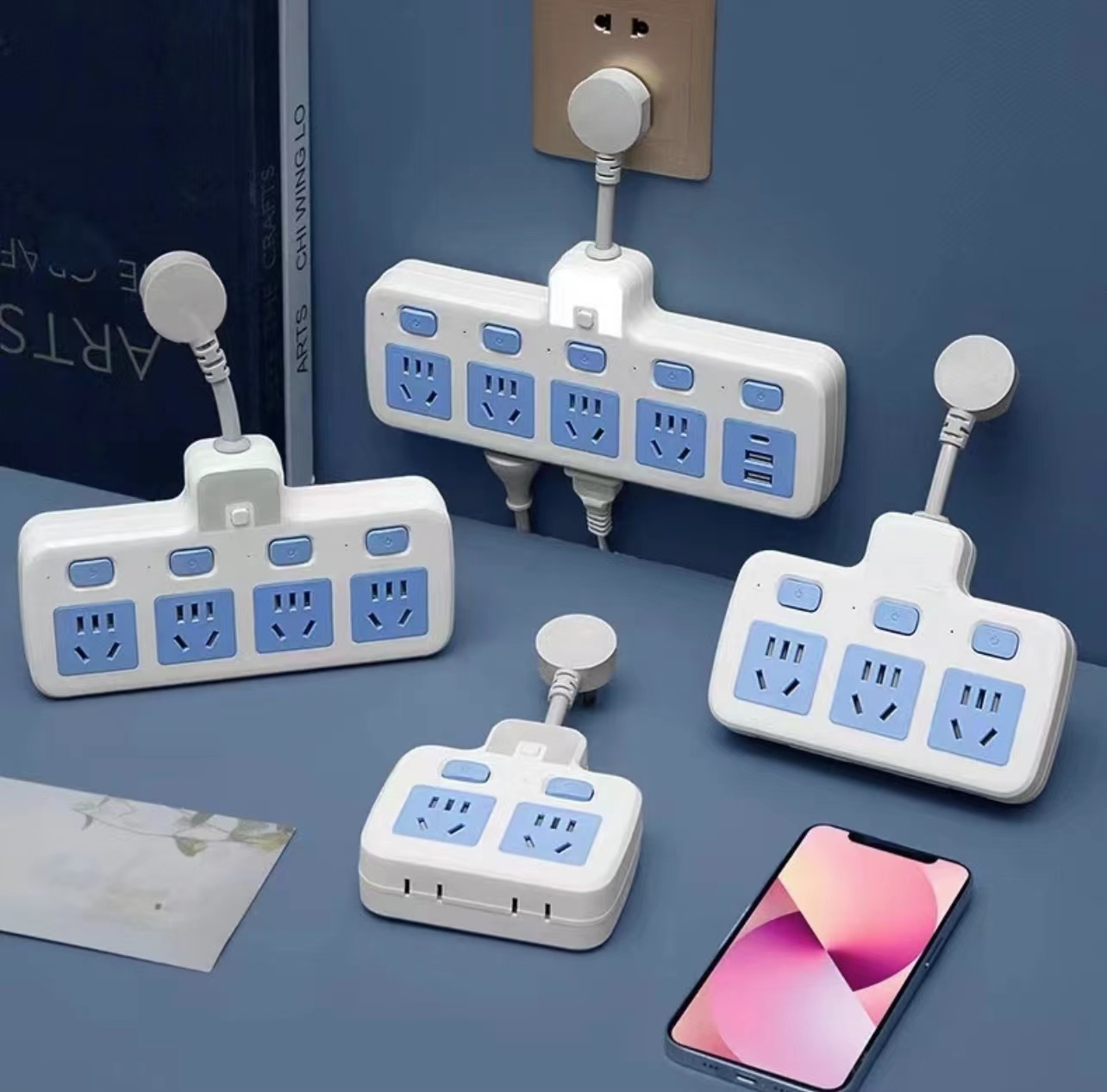 纯铜款插座多功能转换器带usb夜灯转换插头面板多孔插排家用排插