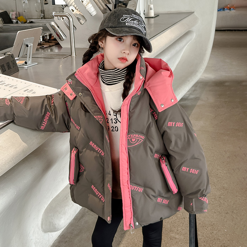 女童棉服冬季2023新款6-12岁15岁中大童洋气时髦儿童加厚棉衣外套
