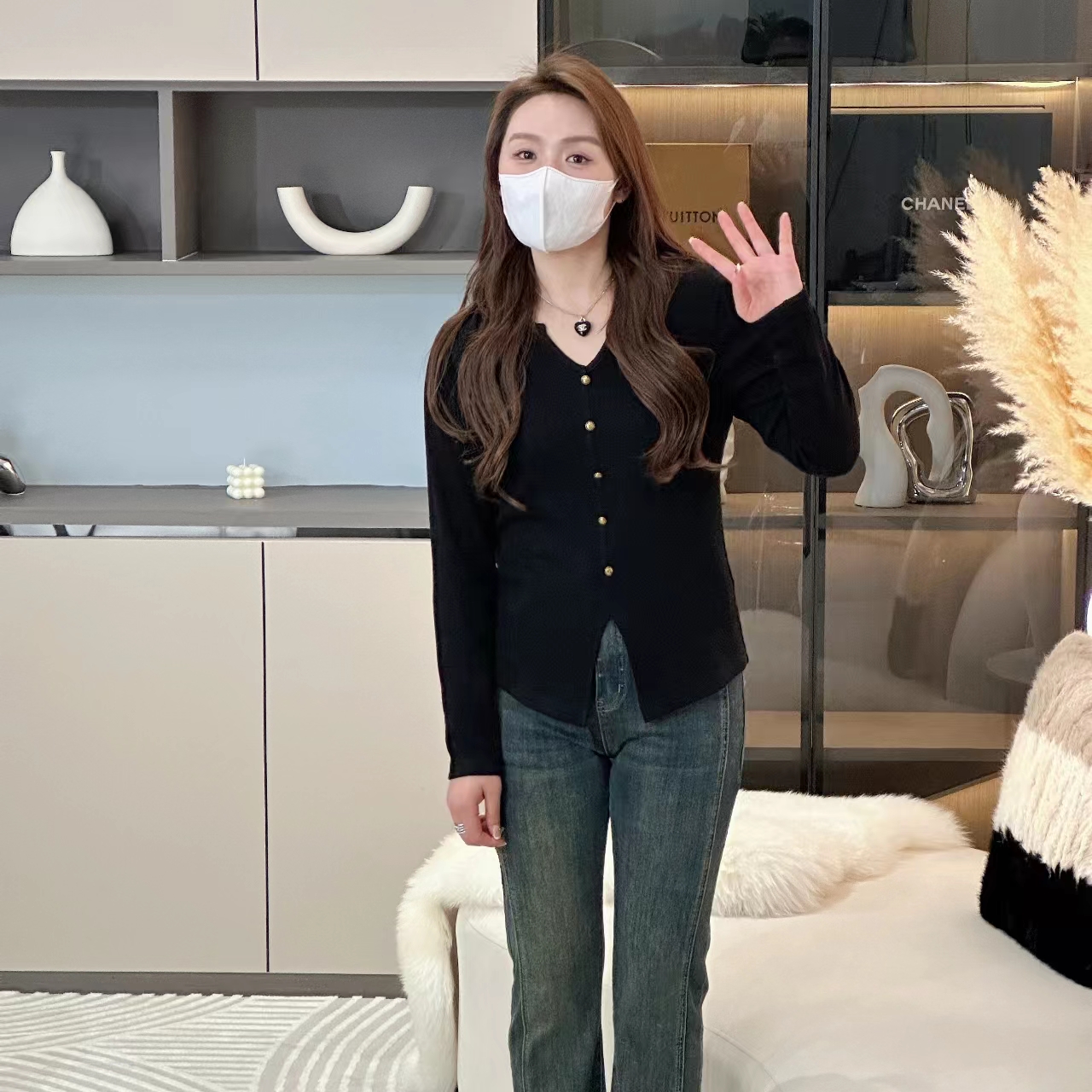 NANXU/楠序楠姐女装微胖女2023秋新款时尚百搭显瘦针织衫NN19980