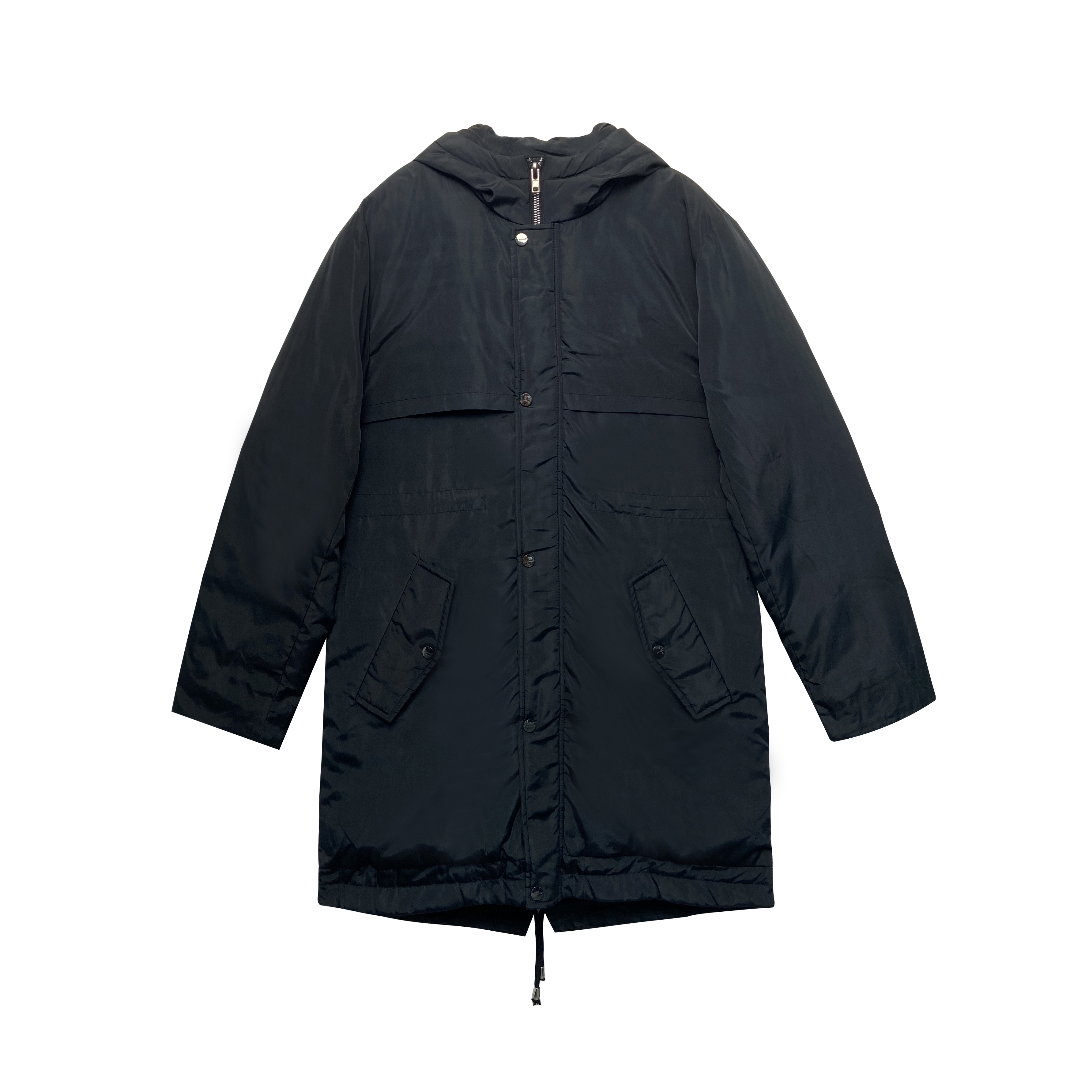 刺绣冬季男女同款保暖加厚羽绒服长袖连帽中长款男士外套Y-6072