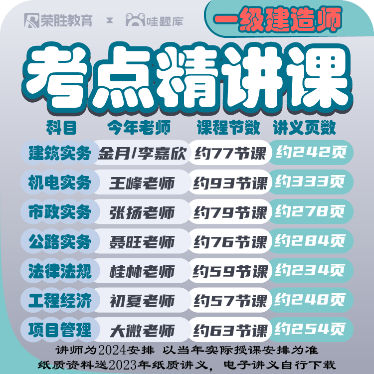 一级建造师全科精讲课【赠送2023一建讲义】