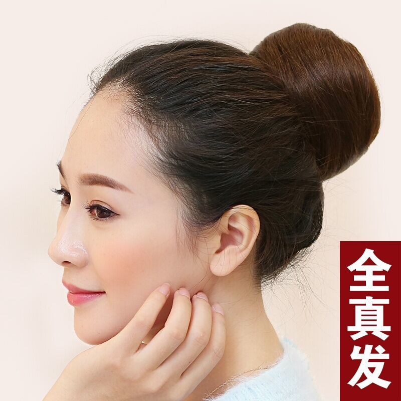 假发女发包真发假发包丸子头花苞头新娘盘发蓬松卷发包扣式直发包