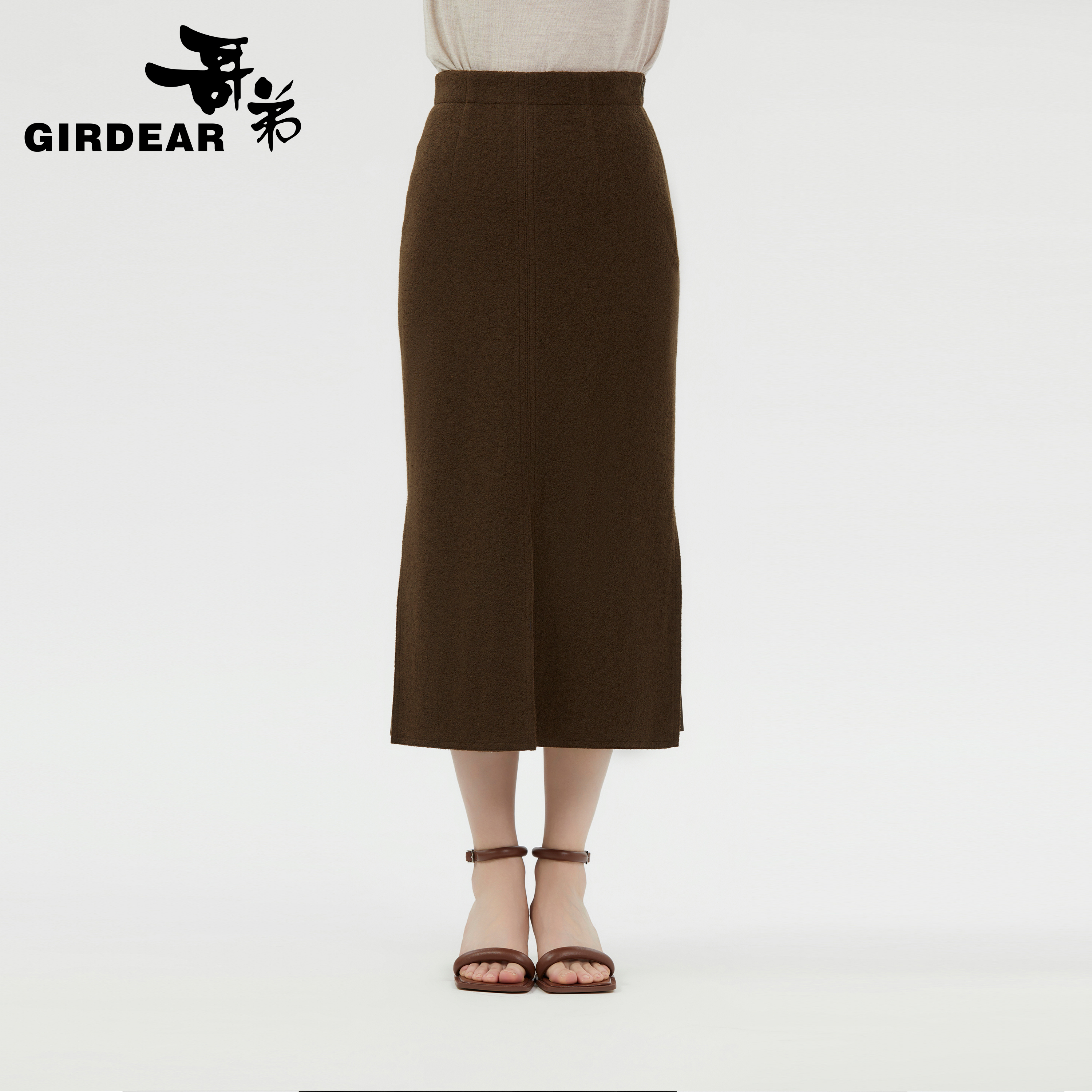 GIRDEAR/哥弟新款雪纱气质半身裙鱼尾裙显瘦半身毛呢裙1200232