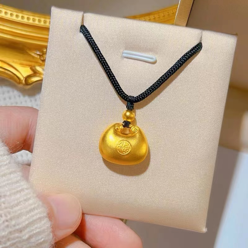 【福气满满】小胖福吊坠+手工编绳转运珠项链五金女孩