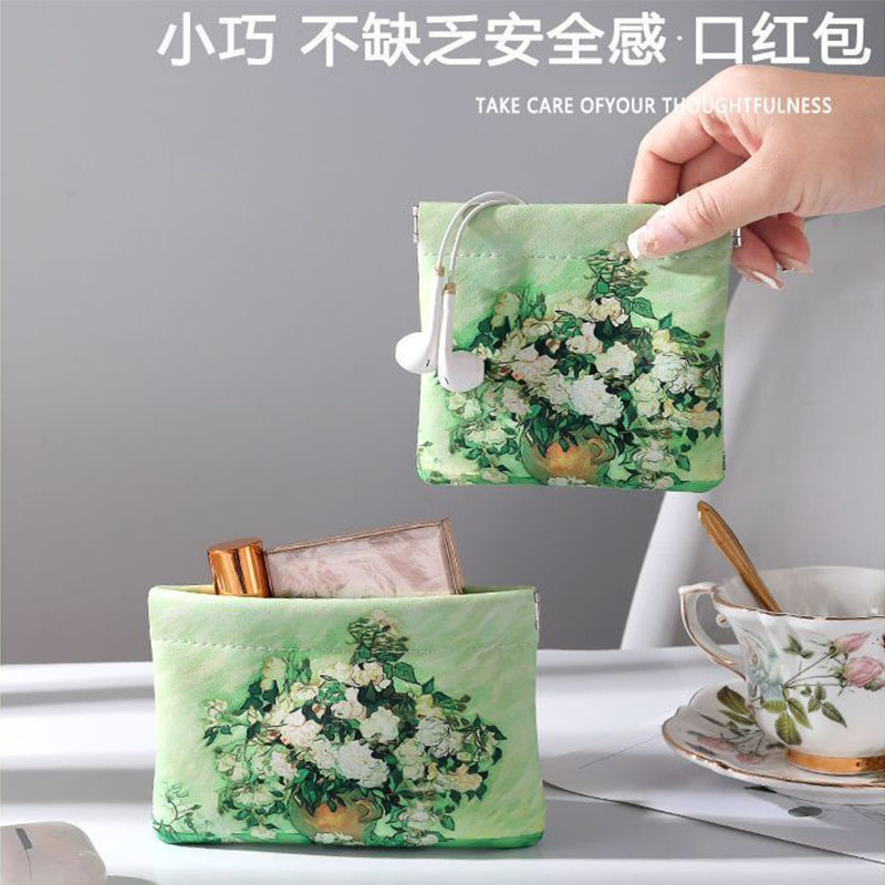 数据线自动封口收纳包有线耳机收纳化妆品小包包便携数码袋旅行