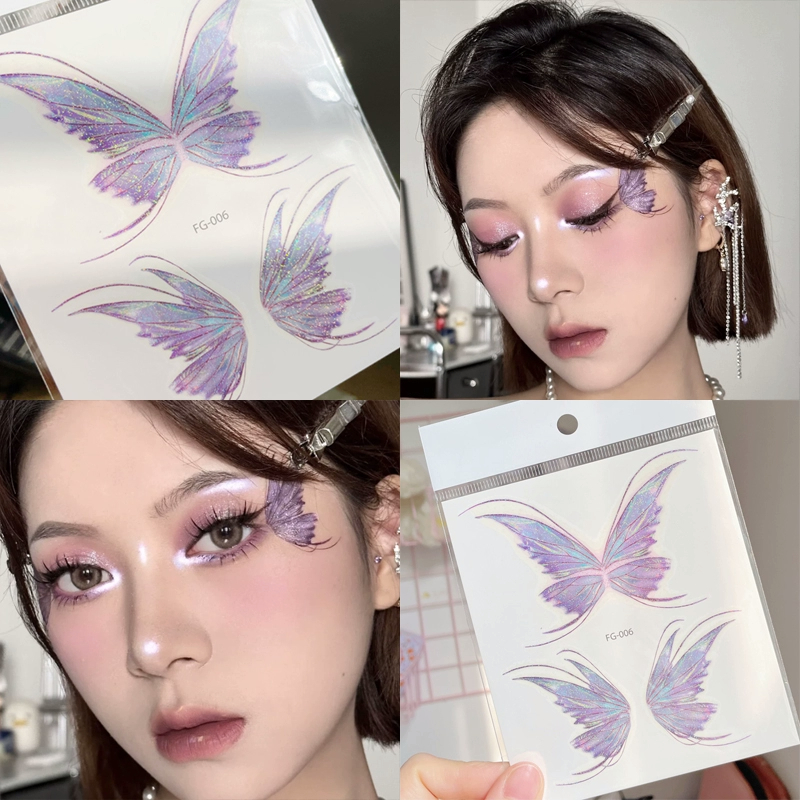 眼角蝴蝶眼妆贴钻亮钻泪钻脸部面部上化妆水钻亮闪闪高级感舞台妆