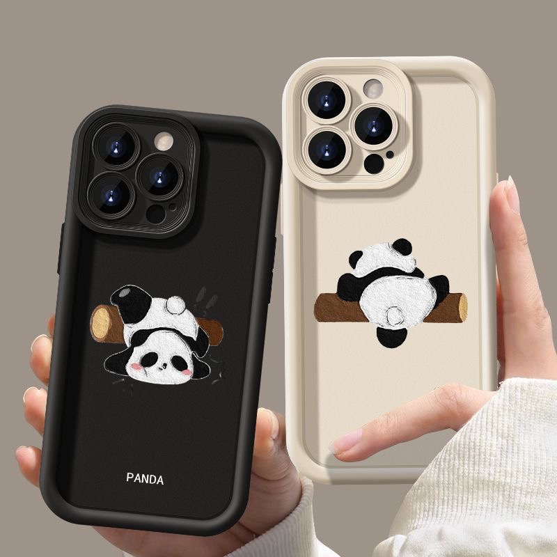 爬木熊猫适用iPhone15promax手机壳14/13女12华为/小米/vivo/oppo
