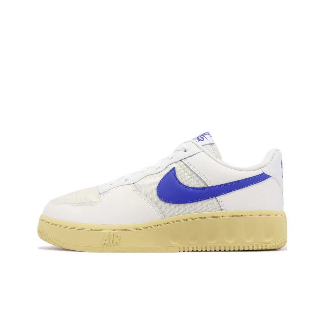 NIKE耐克AIR FORCE1白蓝黄空军一号GS复古休闲板鞋DQ6029-101瑕疵