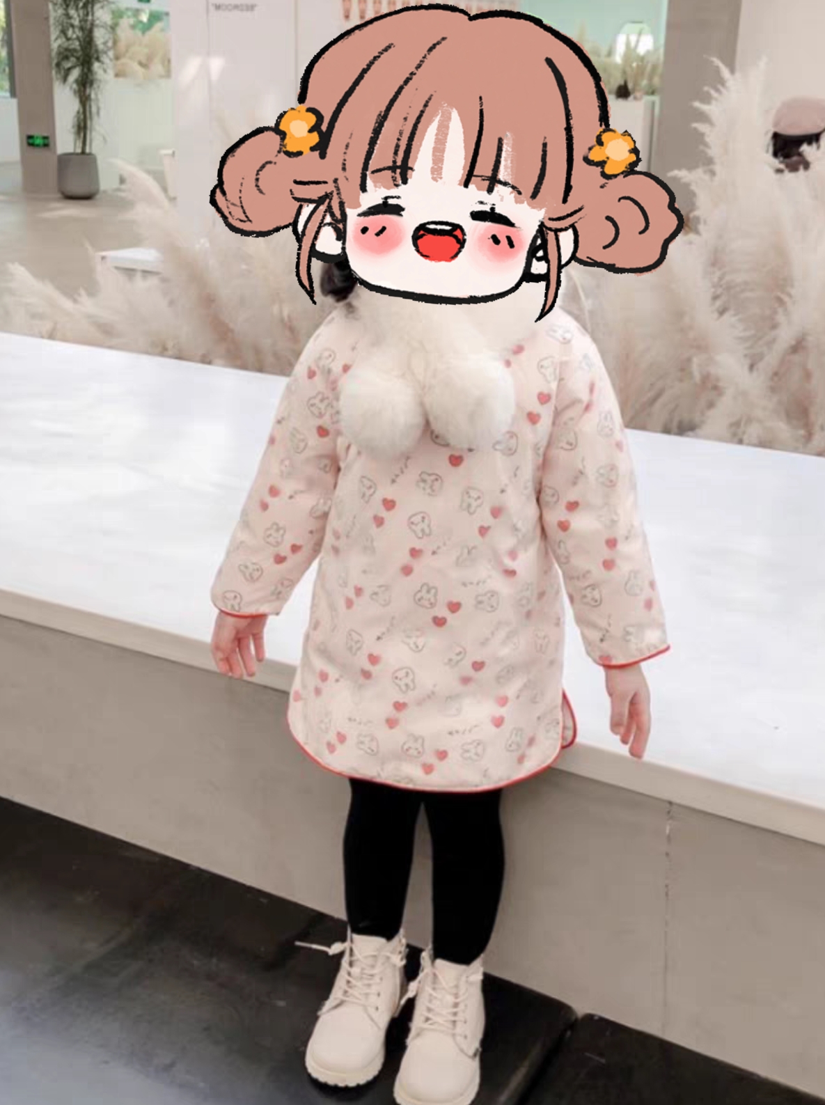 8814小兔子汉服羽绒服