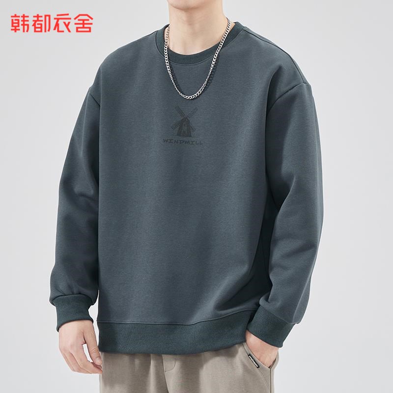 HSS一支圆领印花卫衣男秋季潮牌新款时尚百搭休闲运动长袖上衣