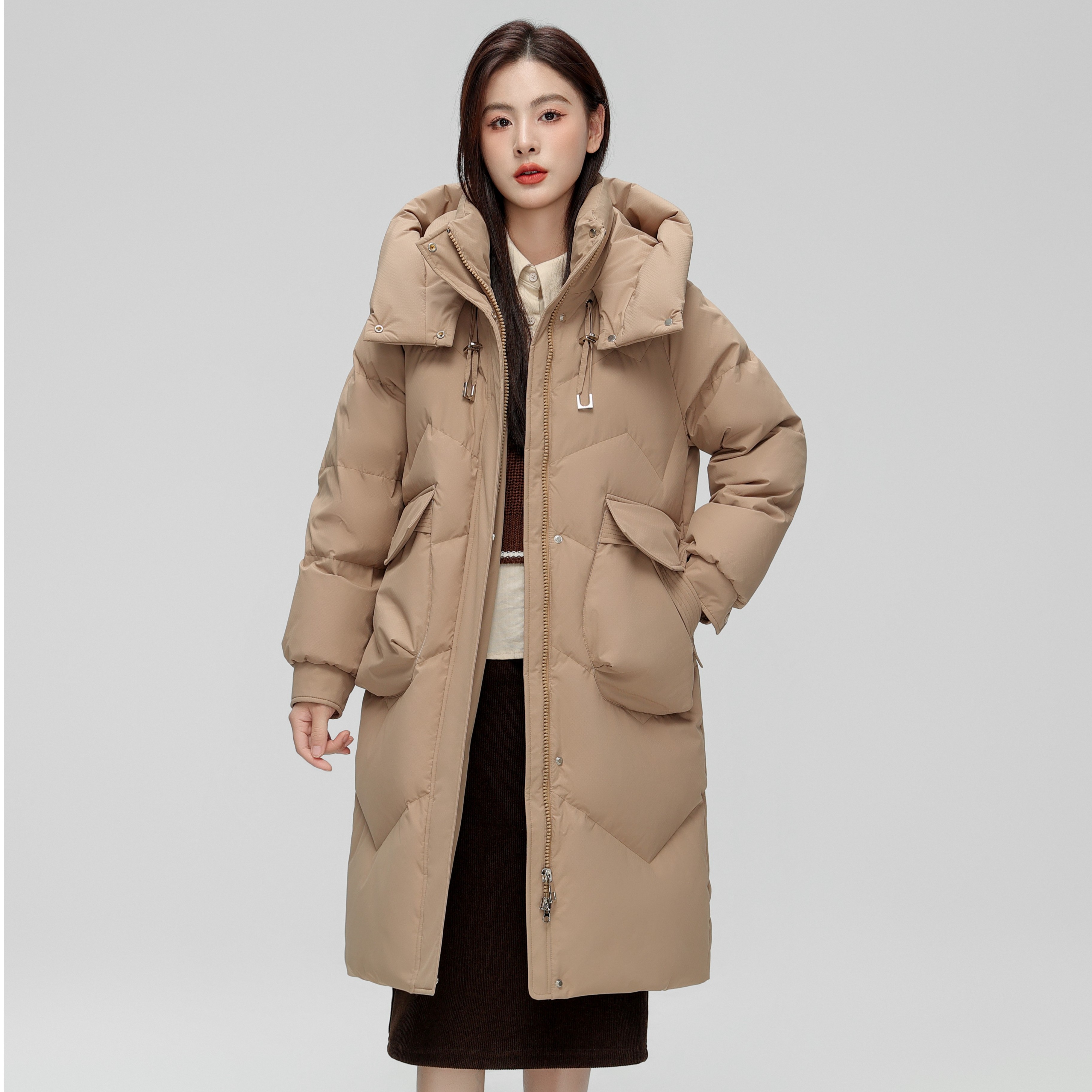 【温妮心选】羽航之家宽松时尚保暖提花羽绒服FYH8795-1