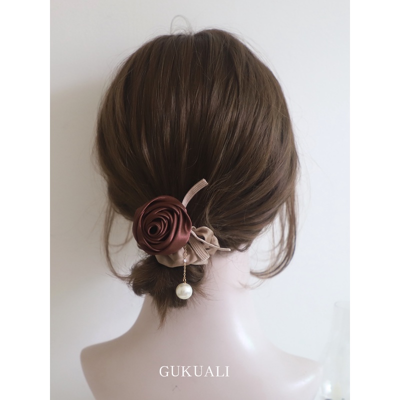 GUKUALI 非金属发饰 2183原流苏花朵发圈简约百搭头饰发绳优雅ins